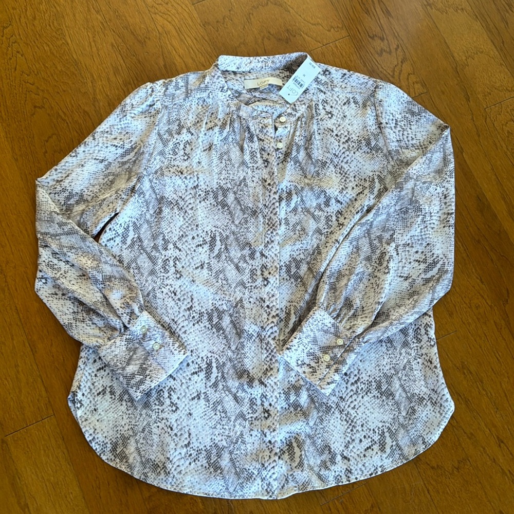 NEW LOFT pink snake print light weight top 🐍